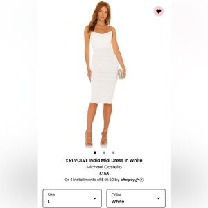 Michael Costello White Midi Dress